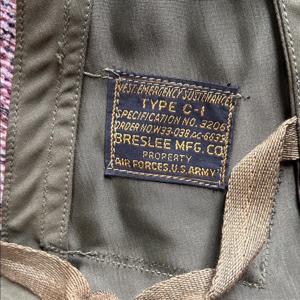 Men's US Air Force C1 Vest - Olive Green - Picture 7 of 9